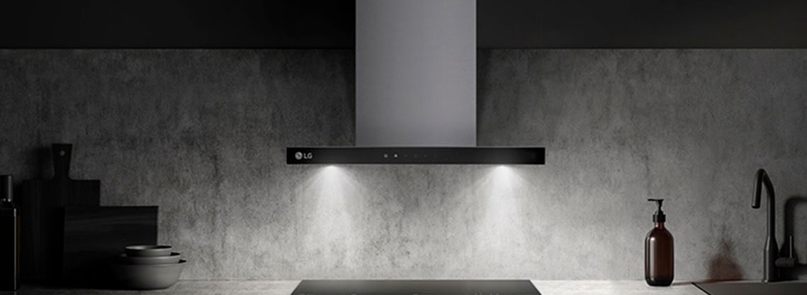 هذه صورة لإضاءة LED تخرج من الشفاط.