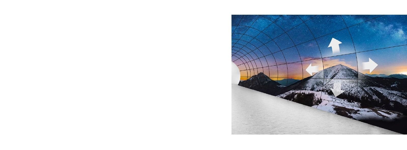 يمكن ترتيب عدة شاشات مثل البلاط لتجسد الحجم المطلوب.