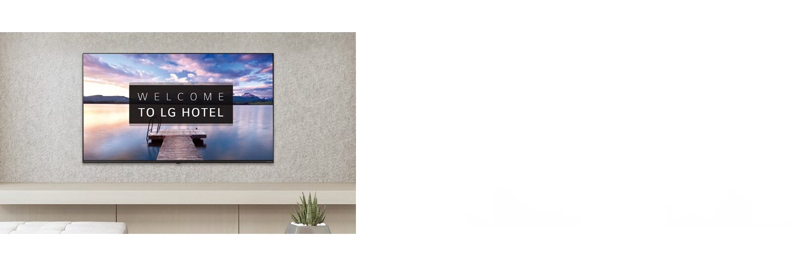 جهاز تلفزيون يعرض رسائل ترحيب مع الصور.