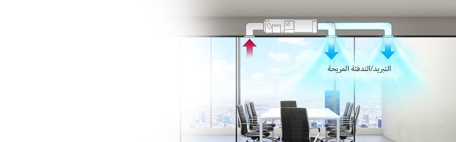 صورة مكتب به هواء تبريد وتدفئة مريح