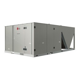 يحتوي مكيّف الهواء LG Single Package على قنوات مربعة الشكل على الجوانب اليمنى من المقدمة.2