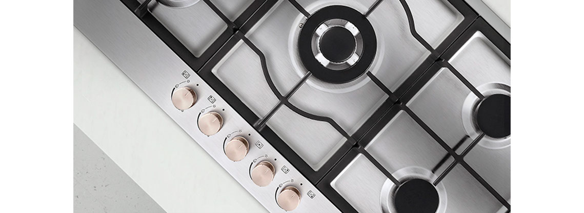 Top view image of the gas hob.