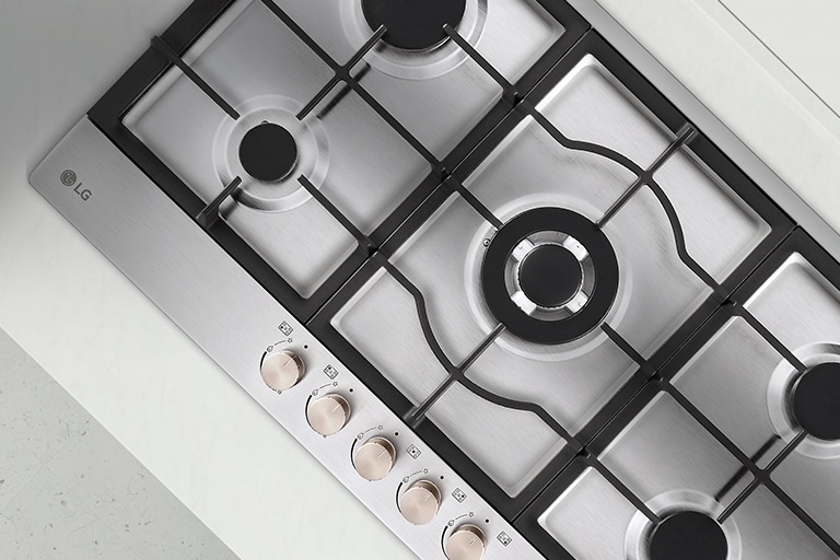 Top view image of the gas hob.