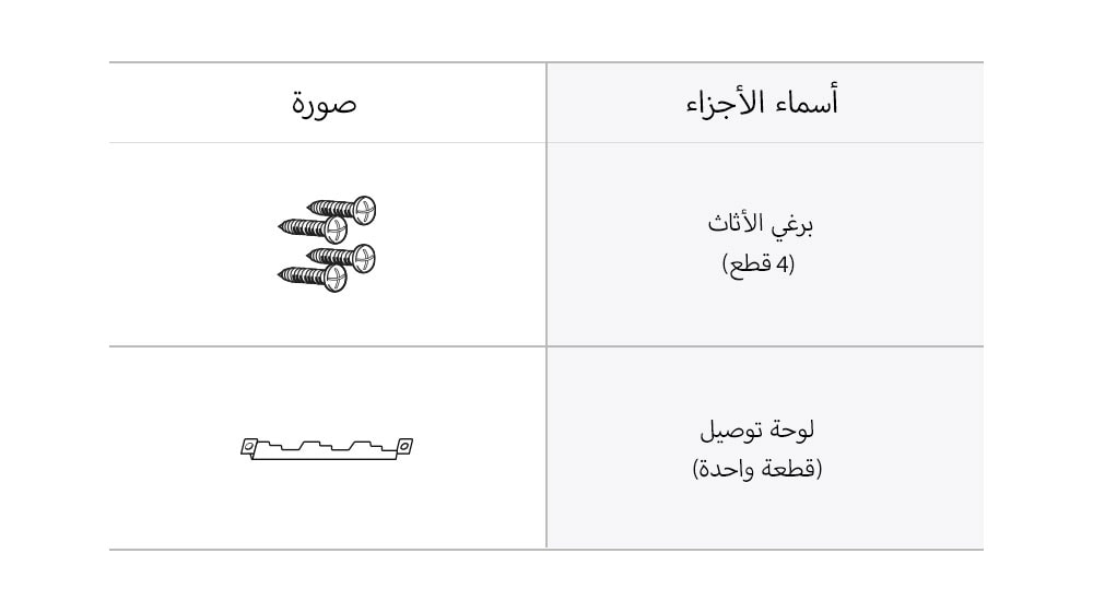 برغي الأثاث الملحق بفرن الميكروويف ولوحة التوصيل.