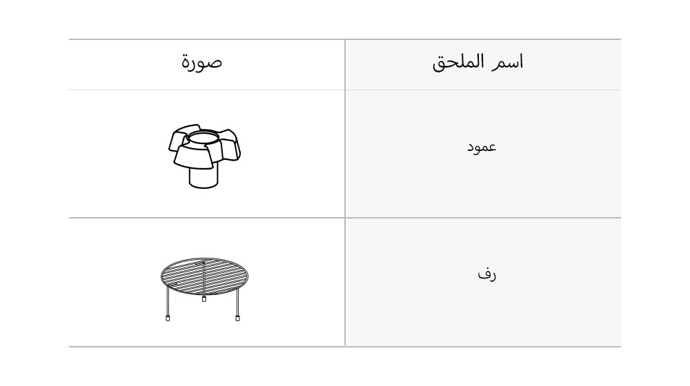 العمود والرف الملحقان بفرن الميكروويف