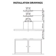 LG  شفاط إل جي 60 سم مع تحكم باللمس، شفط قوي، و3 أوضاع وخاصية  تعزيز القوة., Dimension, HC7Z2425S, thumbnail 9