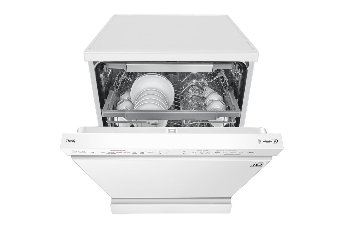 LG غسالة صحون إل جي  ™QuadWash ، لون أبيض, إعداد المكان14، تقنية EasyRack™ Plus، محرك الدفع المباشر، تقنية ThinQ, DFB425FW, DFB425FW, thumbnail 4