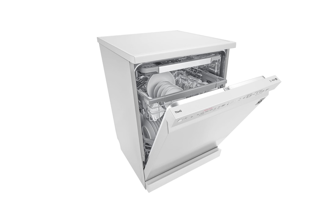 LG غسالة صحون إل جي  ™QuadWash ، لون أبيض, إعداد المكان14، تقنية EasyRack™ Plus، محرك الدفع المباشر، تقنية ThinQ, DFB425FW, DFB425FW, thumbnail 7