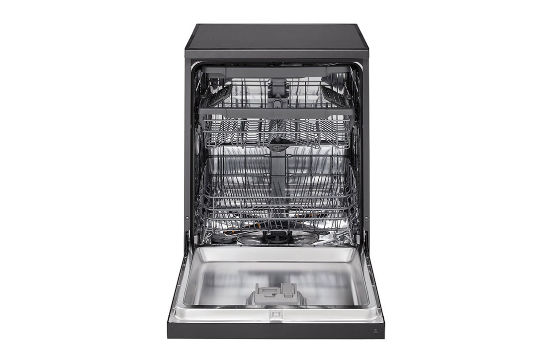 LG  غسالة صحون إل جي ™QuadWash ، لون اسود، تقنية EasyRack™ Plus، محرك Direct Drive، تقنية ThinQ, front view without Items, DFC513FD, thumbnail 3