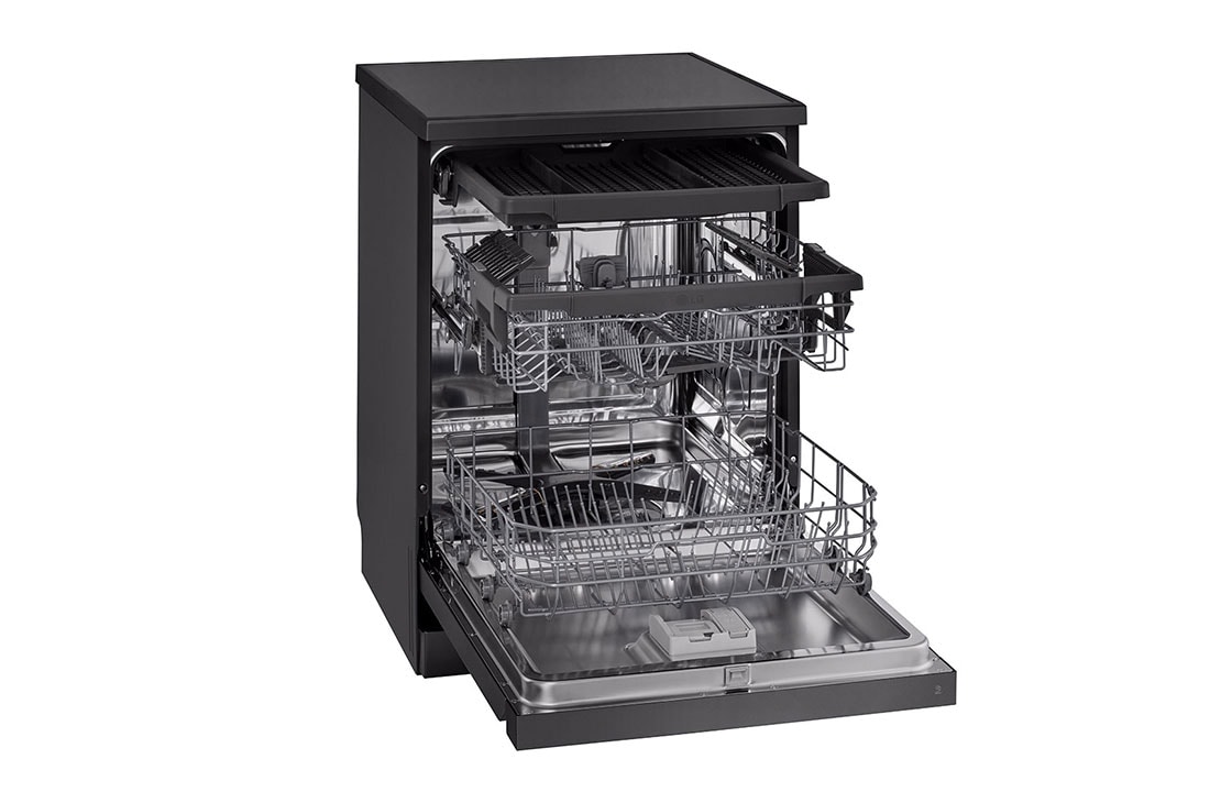 LG  غسالة صحون إل جي ™QuadWash ، لون اسود، تقنية EasyRack™ Plus، محرك Direct Drive، تقنية ThinQ, right side view without Items, DFC513FD, thumbnail 8