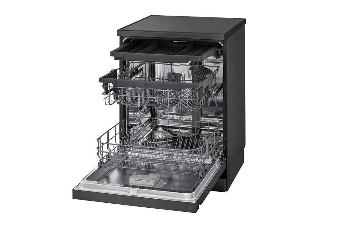 LG  غسالة صحون إل جي ™QuadWash ، لون اسود، تقنية EasyRack™ Plus، محرك Direct Drive، تقنية ThinQ, left side view without Items, DFC513FD, thumbnail 11
