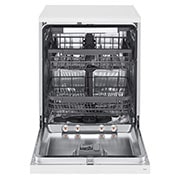LG غسالة صحون إل جي ™QuadWash ، لون أبيض 14، طقم وتقنية EasyRack™ Plus، محرك الدفع المباشر, front view open door, DFC435FW, thumbnail 2