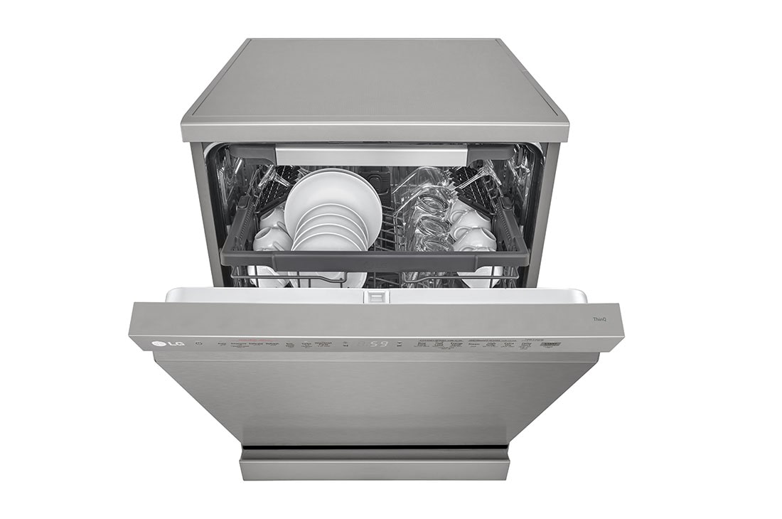 LG غسالة صحون إل جي ™QuadWash  تقنية EasyRack™ Plus، محرك Direct Drive، تقنية ThinQ, front half view, DFC435FP, thumbnail 10