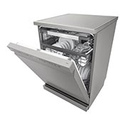 LG غسالة صحون إل جي ™QuadWash  تقنية EasyRack™ Plus، محرك Direct Drive، تقنية ThinQ, Left half open view, DFC435FP, thumbnail 9