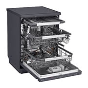 LG جلاية صحون أل جي 14 طقم وخاصية True Steam, محرك Direct Drive,لون اسود قاتم, right side view without Item , DFC237HMS, thumbnail 5