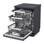 LG جلاية صحون أل جي 14 طقم وخاصية True Steam, محرك Direct Drive,لون اسود قاتم, right side view without Items, DFC237HMS, thumbnail 8