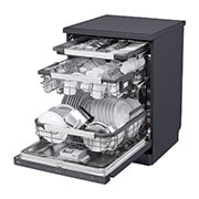 LG جلاية صحون أل جي 14 طقم وخاصية True Steam, محرك Direct Drive,لون اسود قاتم, right side view with Items, DFC237HMS, thumbnail 9