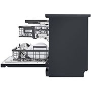LG جلاية صحون أل جي 14 طقم وخاصية True Steam, محرك Direct Drive,لون اسود قاتم, side view with open door1, DFC237HMS, thumbnail 12