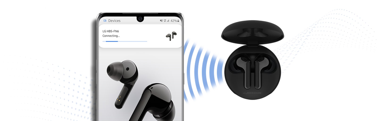 يقع الحامل بجوار الهاتف الذكي مع رسوم الاتصال بينهما.