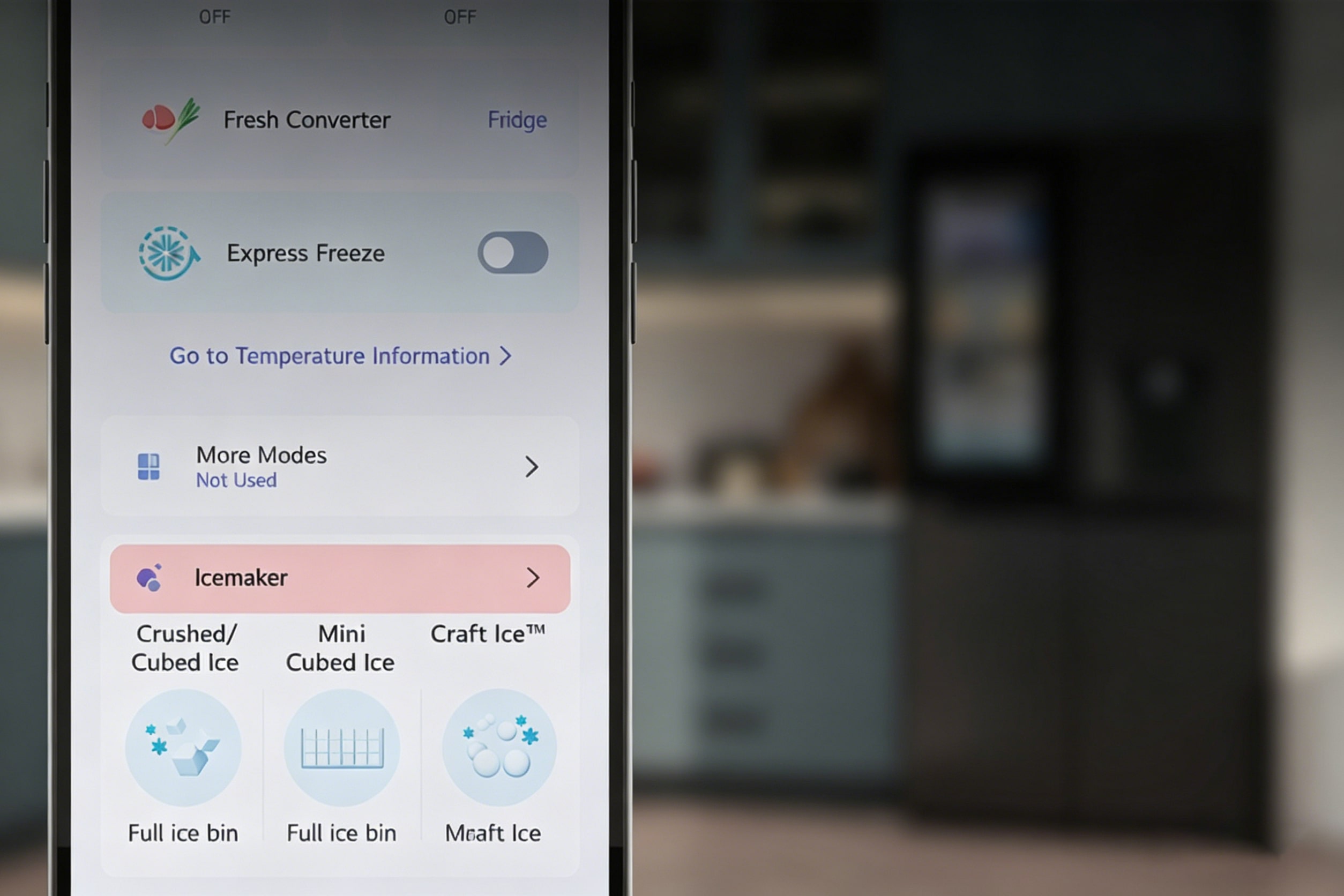 شاشة هاتف ذكي تعرض تطبيق LG ThinQ.