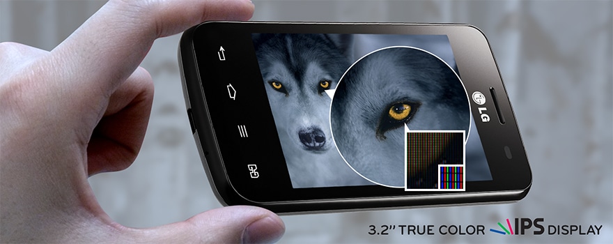 شاشة بعرض 3.2 انش وبتقنية IPS Display 