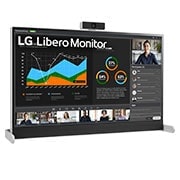 LG شاشة QHD Libero قياس 27 بوصة مزودة بكاميرا ويب عالية الدقة Full HD قابلة للفك والتركيب, منظر جانبي بزاوية +15 درجة لشاشة مثبتة على حامل ومزودة بكاميرا ويب قابلة للفك والتركيب, 27BQ70QC-S, thumbnail 10