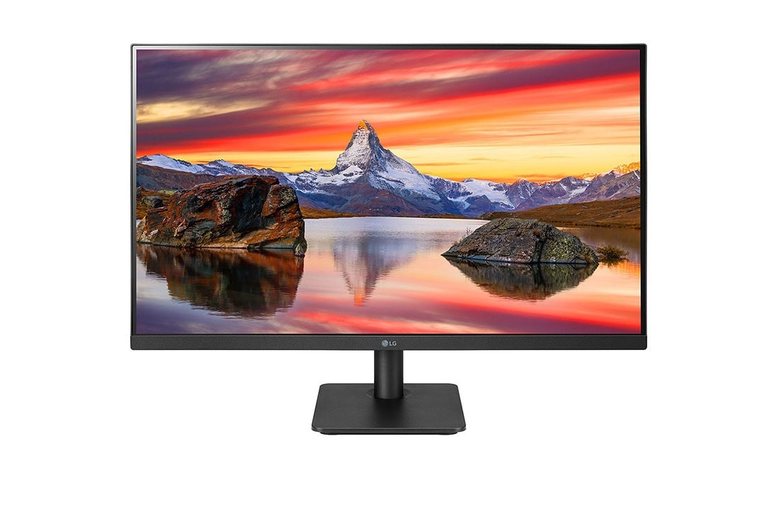 LG شاشة بتقنية IPS ذات دقة عالية الوضوح بالكامل مقاس 27 بوصة وتصميم بدون حواف فعليًا من ثلاثة جوانب, منظر أمامي, 27MP400-B