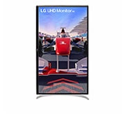 LG شاشة UHD 4K HDR مقاس 31.5 بوصة, عرض أمامي لدوران الشاشة بزاوية 90 درجة في مشهد عمودي, 32UQ750-W, thumbnail 10