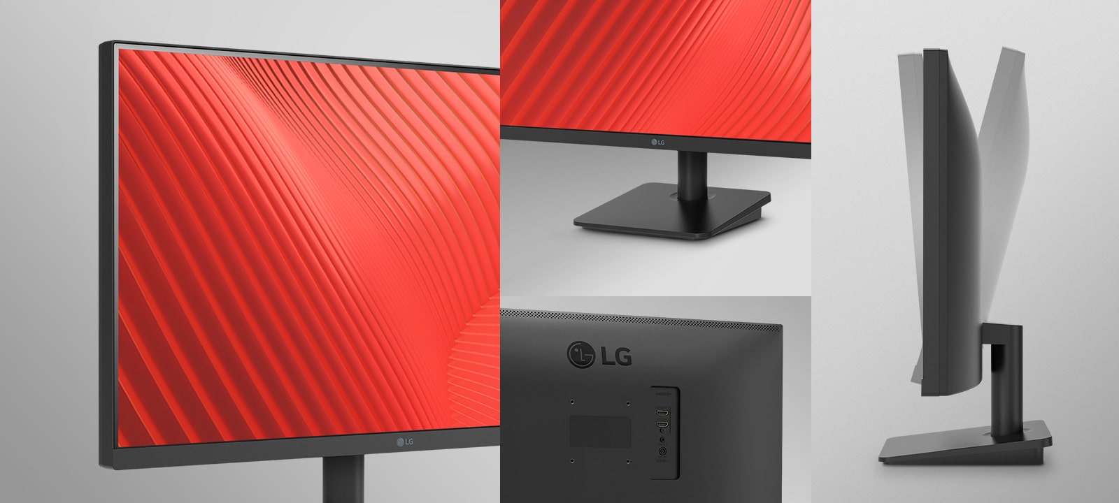 تتميز هذه الشاشة بإطار رفيع من ثلاثة جوانب، مما يتيح لك إنشاء بيئة عمل مناسبة من خلال تعديل الإمالة بشكل مناسب.