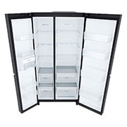 LG ثلاجة باب بجانب الباب 647 لتر من إل جي، ضاغط عاكس، تدفق هواء متعدد، تبريد سريع، تشخيص ذكي™، باب زجاجي أسود, Top Perspective, GCB-287GNWB, thumbnail 9