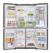 LG ثلاجة أربع أبواب بسعة اجمالية 705 لتر باب داخل باب وتقنية تعقيم خاصة, لون الستانليس,الأسود, GRX-274DPBC, GRX-274DPBC, thumbnail 4