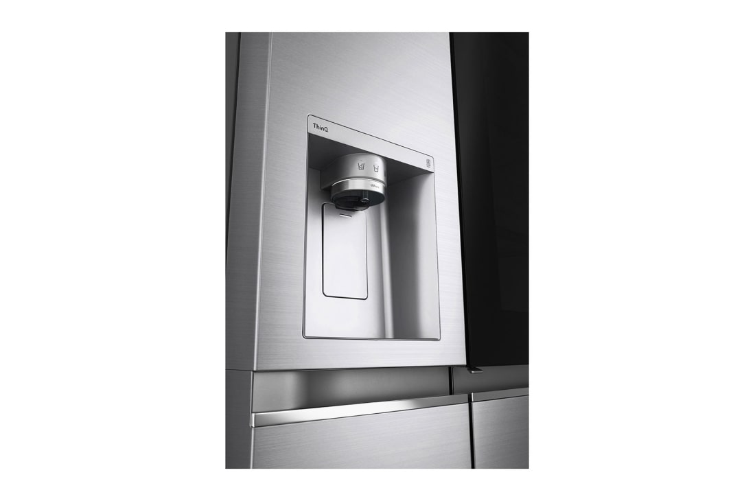 LG ثلاجة إل جي إنستافيو 598 لتر الباب بجانب الباب، تقنية™UVnano، تقنية التبريد الطولي™، تقنية™ThinQ لون سلفر, منظر الموزع, GCX-287TNSI, thumbnail 7