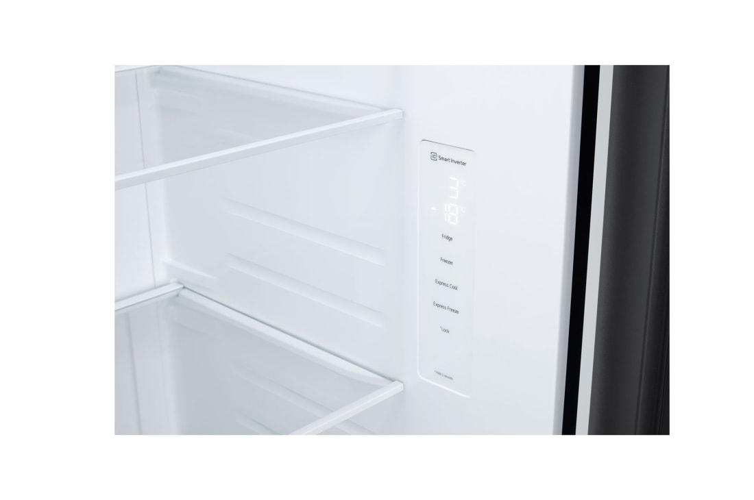 LG ثلاجة باب بجانب الباب 647 لتر من إل جي، ضاغط عاكس، تدفق هواء متعدد، تبريد سريع، تشخيص ذكي™، باب زجاجي أبيض, veggi box, GCB-287GNWC, thumbnail 3