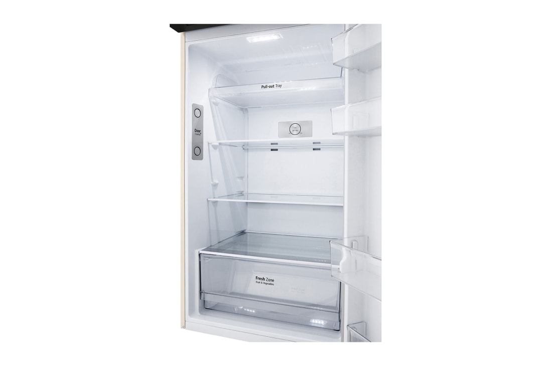 LG  ثلاجة فريزر علوي بسعة إجمالية 423 لتر لون بيج، ضاغط انفيرتر ™Smart Inverter, bottom fridge opened, GNB-582GVZP, thumbnail 7