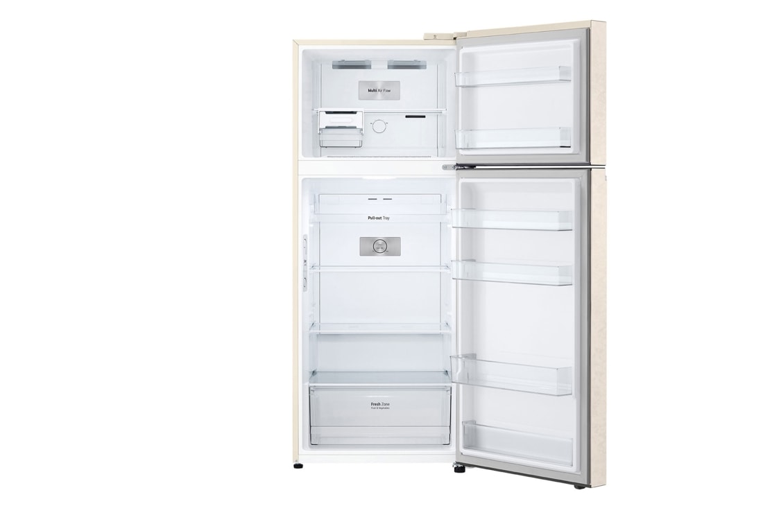 LG  ثلاجة فريزر علوي بسعة إجمالية 423 لتر لون بيج، ضاغط انفيرتر ™Smart Inverter, front open view, GNB-582GVZP, thumbnail 12