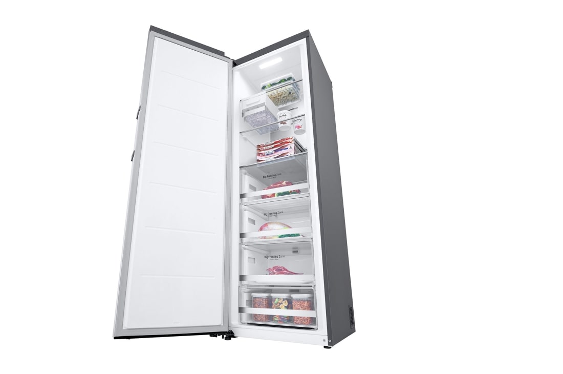 LG فريزر عامودي 324 لتر، ضاغط سمارت انفيرتر، لون سلفر, الجانب الأيسر, GC-B514ELFM, thumbnail 6