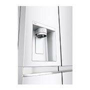 LG ثلاجة إل جي الباب بجانب الباب 617 لتر، تقنية التبريد الطولي™، لون أبيض, منظر الجانب الأيسر من موزِّع الماء, GCL-287GVW, thumbnail 6