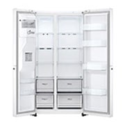 LG ثلاجة إل جي الباب بجانب الباب 617 لتر، تقنية التبريد الطولي™، لون أبيض, منظر فتح أمامي, GCL-287GVW, thumbnail 8