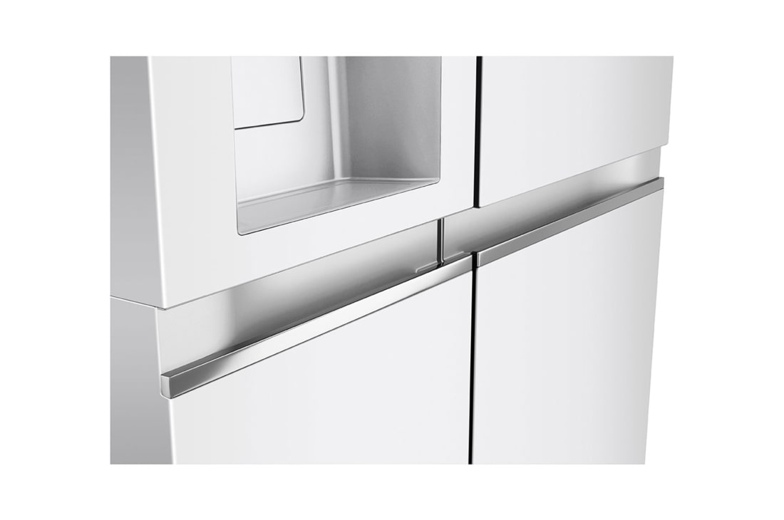 LG ثلاجة إل جي الباب بجانب الباب 617 لتر، تقنية التبريد الطولي™، لون أبيض, منظر الزر المخفي, GCL-287GVW, thumbnail 3