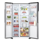 LG ثلاجة باب بجانب الباب 508 لتر من إل جي، ضاغط عاكس ذكي، تدفق هواء متعدد، لون سلفر, Front Open_Food, GHB-247DVE, thumbnail 2