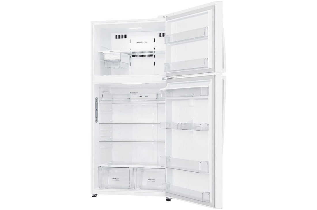 LG ثلاجة فريزر علوي بسعة 630 لتر و بتقنية تبريد الابواب لون أبيض , -15 degree side open view, GRM-832DHWI, thumbnail 11