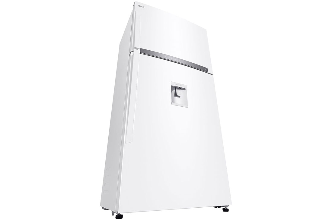 LG ثلاجة فريزر علوي بسعة 630 لتر و بتقنية تبريد الابواب لون أبيض , Bottom Perspective Right view, GRM-832DHWI, thumbnail 4