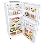 LG ثلاجة فريزر علوي بسعة 630 لتر و بتقنية تبريد الابواب لون أبيض , Top prspective wih food, GRM-832DHWI, thumbnail 6