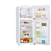 LG ثلاجة فريزر علوي بسعة 438 لتر و بتقنية تبريد الابواب , Right side open view With food, GR-C639HWCL, thumbnail 9