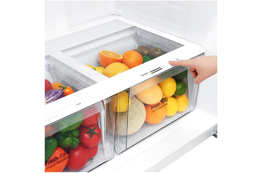 LG ثلاجة فريزر علوي بسعة اجمالية 630 لتر ضاغط انفيرتر ذكي وتبريد عبر الباب لون فضي, Drawer-Detail2, GRM-852HWI, thumbnail 7