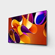 LG تلفزيون LG OLED evo AI G4 4K الذكي مقاس 83 بوصة المدعوم بجهاز التحكم AI Magic remote وتكنولوجيا الصوت Dolby Vision وواجهة webOS24 طراز عام 2024, صورة جانبية مائلة لليسار لتلفزيون LG OLED evo TV،‏ OLED G4 على الحائط, OLED83G46LA, thumbnail 2