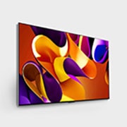 LG تلفزيون LG OLED evo AI G4 4K الذكي مقاس 77 بوصة المدعوم بجهاز التحكم AI Magic remote وتكنولوجيا الصوت Dolby Vision وواجهة webOS24 طراز عام 2024, صورة جانبية مائلة لليمين لتلفزيون LG OLED evo TV،‏ OLED G4 على الحائط, OLED77G46LA, thumbnail 6