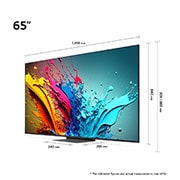 LG تلفزيون LG QNED AI QNED86 4K الذكي مقاس 65 بوصة المدعوم بجهاز التحكم AI Magic remote وميزة HDR10 وواجهة webOS24 طراز 65QNED86T6A عام (2024), Front slight right view, 65QNED86T6A, thumbnail 3