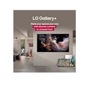 LG تلفزيون LG NanoCell AI NANO80 4K Smart TV الذكي مقاس 86 بوصة المدعوم بجهاز التحكم AI Magic remote وميزة HDR10 وواجهة webOS25 طراز عام 2025 , تصميم داخلي لمنزل راقٍ. يتم عرض الكثير من الأعمال الفنية المختلفة. يتواجد تلفزيون LG TV على الجدار الأوسط مع عمل فني على الشاشة. يشبه التلفزيون لوحة من متحف., 86NANO80A6A, thumbnail 13
