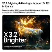 LG تلفزيون LG OLED evo AI C6 4K Smart TV 2026 مقاس77 بوصة, تُظهر شاشة LG OLED evo AI C6 مع Brightness Booster Pro مشهدًا مظلمًا حيث تُظهر الجسيمات المتوهجة المحيطة بظل الغزال، مما يوفر ذروة سطوع أكثر سطوعًا تصل إلى 3.2 ضعف مع إضاءة أعلى وتفاصيل أكثر وضوحًا., OLED77C66LA, thumbnail 5